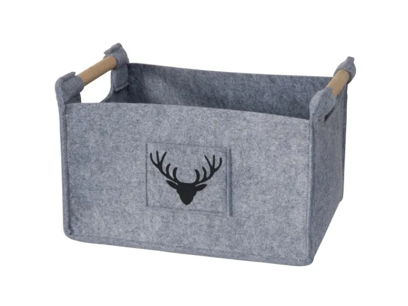 Boltze Aufbewahrungskorb Karly Groß 32 cm x 35 cm x 50 cm Grau