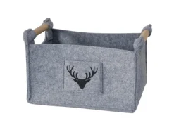 Boltze Aufbewahrungskorb Karly Mittel 30 cm x 31 cm x 43 cm Grau