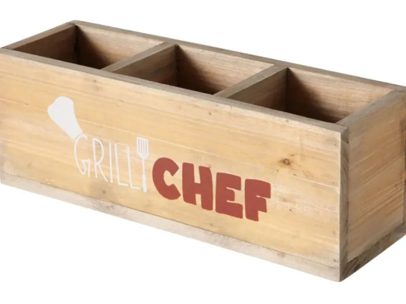 Boltze Geschenkartikel^Deko-Box Grillzeit 10 cm x 9 cm x 28 cm Natur