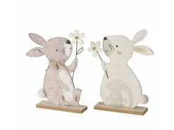 Boltze Ostern^Figur Bunny 2-fach Sortiert 29,5 cm x 5 cm x 18 cm Beige-Weiß