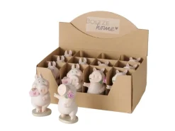 Boltze Dekorative Figuren^Figur Piggie 2-fach Sortiert 10,5 cm x 55 cm x 6 cm Rosa
