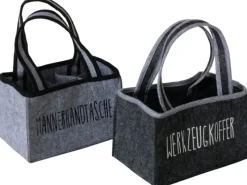 Boltze Geschenkartikel^Flaschenträger Männersache 2-fach Sortiert Schwarz-Grau