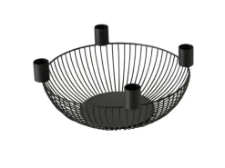 Boltze Kerzenhalter^Kerzenleuchter Cindy Ø 25,5 cm x 10 cm Schwarz