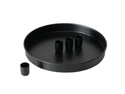 Boltze Kerzenhalter^Kerzenleuchter Margo Ø 25 cm x 3 cm Schwarz