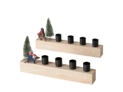 Boltze Kerzenhalter^Kerzenleuchter Waldi 2-fach Sortiert Natur