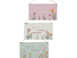 Boltze Geschenkartikel^Schild Tulpe 3-fach Sortiert Mehrfarbig