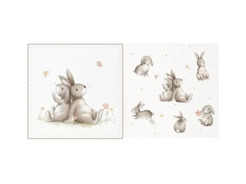 Boltze Servietten Knuffi 2-fach Sortiert 3 cm x 165 cm x 165 cm Weiß-Beige