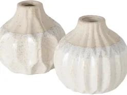 Boltze Vase Malia 2-fach Sortiert 9 cm x Ø 10 cm Beige-Creme