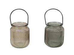 Boltze Windlicht 2-fach Sortiert Ø 9 cm x 10,5 cm Mehrfarbig