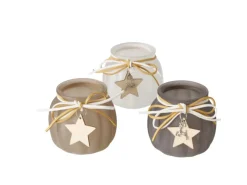 Boltze Windlichter^Windlicht Frosty Ø 8 cm x 7,3 cm Farbenauswahl