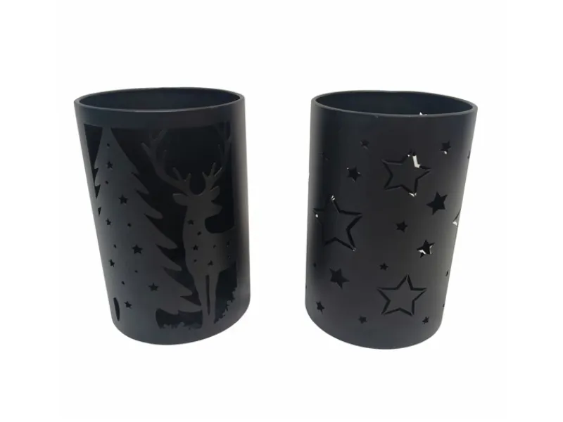 Boltze Windlicht Gail Klein 12 cm x 12 cm x 18 cm Schwarz