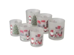 Boltze Windlicht Monti 2-er Set Ø 9 cm x 10,3 cm Mehrfarbig 3-fach sortiert