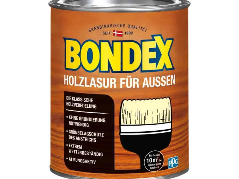 BONDEX Holzfarben^Holzlasur für Außen Farblos seidenglänzend 750 ml