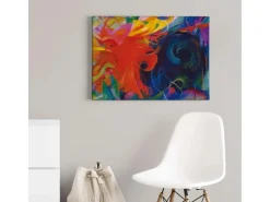 Bricoflor Abstrakte Kunst Leinwand Bild Wandbild In Gemälde Optik Für Wohnzimmer Und Schlafzimmer Buntes Leinwandbild Im Stil Abstrakter Malerei