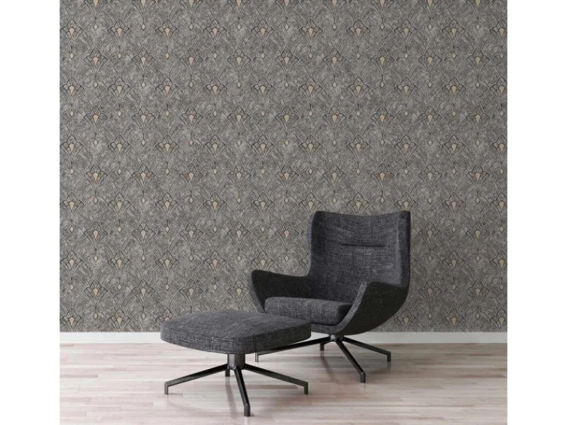 Bricoflor Art Deco Tapete Nostalgisch Schwarz Graue Jugendstil Vliestapete Im Vintage Stil Vlies Mustertapete Im antik Look für Esszimmer und Flur