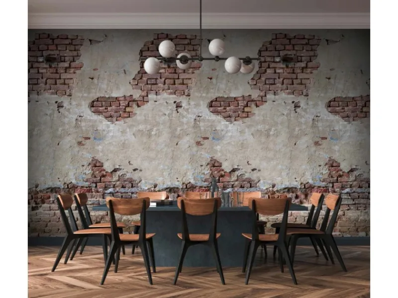 Bricoflor Backstein Tapete Alte Mauer Braun Grau Für Küche Und Wohnzimmer Vlies Steintapete In 3D Optik Fototapete Mit Mauer Motiv