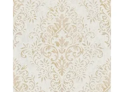 Bricoflor Dekorative Tapeten^Barock Tapete Weiß Gold Elegante Schlafzimmer und Esszimmer Vliestapete mit Ornament Vintage Wandtapete mit Vinyl Im Nostalgie Stil