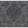 Bricoflor Barock Tapeten Panel anthrazit Tapete Selbstklebend Ideal für Schlafzimmer und Wohnzimmer Vintage Vliestapete mit Ornament als Wandpaneel