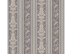 Bricoflor Barock Vliestapete mit Vinyl Abwaschbare Tapete mit Ornamenten Streifen in Silber Grau Elegante Vlies Barocktapete Gestreift für Esszimmer