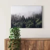 Bricoflor Wanddekoration^Bild Mit Wald In Nebel Tannenwald Bild Auf Leinwand Ideal Für Flur Und Schlafzimmer Landschaft Wandbild In Grün Und Weiß Mit Winterwald