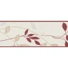 Bricoflor Blätter Bordüre mit Ranken Muster Mediterrane Tapetenborte in Rot und Beige Tapetenbordüre für Wohnzimmer und Schlafzimmer