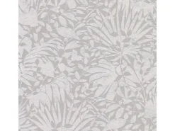 Bricoflor Tapetenmuster^Blätter Tapete in Grau Silber Vlies Mustertapete für Schlafzimmer und Küche Metallic Vliestapete mit Palmenblättern