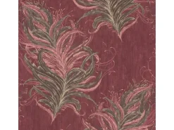 Bricoflor Feder Tapete in Dunkelrot Braun Elegante Burlesque Vliestapete mit Federn für Schlafzimmer Vlies Mustertapete mit Vinyl in Weinrot