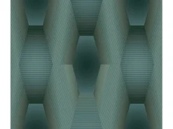 Bricoflor Geometrische Tapete in Petrol Gold 3D Vliestapete Dunkelgrün Ideal für Wohnzimmer und Büro Vlies Fototapete Futuristisch mit Grafik Design