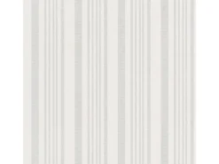 Bricoflor Gestreifte Tapete überstreichbar Vlies Streifentapete Weiß Grau Zum überstreichen Helle Vliestapete mit Streifen Ideal für Wohnzimmer