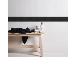 Bricoflor Bordüren^Glitzer Tapetenbordüre in Schwarz Selbstklebende Tapeten Bordüre mit Blumen Florale Tapetenborte Ideal für Wohnzimmer und Flur