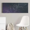 Bricoflor Grafik Wandbild In Blau Und Weiß Metallic Effekt Leinwand Bild Mit Blätter Design Grafisches Wandbild Mit Modernem Muster Für Schlafzimmer