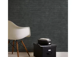 Bricoflor Tapezierzubehör^industrielook Tapete in anthrazit Moderne Vliestapete in Steinoptik für Küche und Wohnzimmer Dunkelgraue Vliestapete mit Vinyl