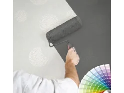 Bricoflor Kreis Tapete Floral überstreichbare Vliestapete mit Blüten Modern für Esszimmer und Wohnzimmer Vlies Mustertapete mit Blumenmuster in Weiß