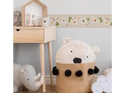Bricoflor Bordüren^Lama Tapete für Kinder in Rosa Selbstklebende Bordüre Ideal für Kinderzimmer Kaktus Tapete aus Vlies für Jungen und Mädchen
