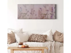 Bricoflor Wanddekoration^Lavendel Bild Auf Leinwand Blumenwiese Wandbild In Flieder Lila Ideal Für Schlafzimmer Und Küche Provence Leinwandbild Mit Lavendelfeld