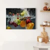 Bricoflor Leinwand Bild Mit Obst Küchenbild Mit Früchten Auf Leinwand Und Keilrahmen Leinwandbild In Schwarz Und Bunt Mit Wasser Design
