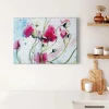 Bricoflor Wanddekoration^Leinwand Bild Mit Blumen Im Abstrakten Stil Wasserfarben Leinwandbild In Pink Und Grün Kunst Bild Mit Mohn Ideal Für Schlaf Und Wohnzimmer