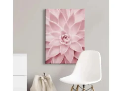 Bricoflor Wanddekoration^Leinwand Bild Mit Blume In Rosa Florales Leinwandbild Im Querformat Ideal Für Schlaf Und Badezimmer Rosa Wandbild Mit Nahaufnahme Von Blume