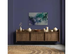 Bricoflor Leinwandbild Grün Blau Pixel Bild Geometrisch Mit Farbverlauf Modern Schlafzimmer Und Teenager Wandbild 120 X 80 Cm