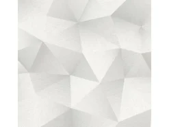 Bricoflor Tapetenmuster^Metallic Vliestapete Geometrisch Weiße Tapete mit Dreieck Design in 3D Optik Grafische Mustertapete in Weiß Grau für Büro und Schlafzimmer