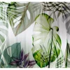 Bricoflor Tapetenmuster^Monstera Tapete Transparent Tropische Blätter Vliestapete in Grün Weiß Grau Vlies Fototapete mit Palmenblättern für Wohn und Schlafzimmer