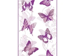 Bricoflor Klebefolien^Schmetterling Tapete Weiß Lila Selbstklebende Wandtapete für Kinderzimmer Von Mädchen Kinder Vinyltapete als Tapetenpaneel Selbstklebend