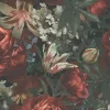 Bricoflor Schwarze Tapete mit Blumen in Rot Grün Vintage Blumentapete Dunkel Ideal für Wohnzimmer und Schlafzimmer