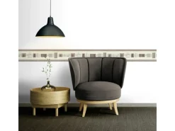 Bricoflor Selbstklebende Tapetenbordüre in Grau und Braun Moderne Bordüre in Taupe für Küche und Wohnzimmer Vlies Tapetenborte mit Vinyl