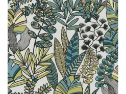 Bricoflor Skandinavische Tapete Bunt ausgefallene Vliestapete mit Blätter Muster Grafische Mustertapete Ideal für Wohnzimmer