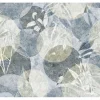 Bricoflor Tapetenmuster^Skandinavische Tapete in Beige Blau Vlies Mustertapete mit Kreis Design und Pflanzen Landhaus Fototapete mit Blättern Ideal für Schlafzimmer