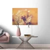 Bricoflor Sommer Leinwand Mit Pusteblume Flur Und Schlafzimmer Wandbild In Orange Und Braun Canvas Leinwand Im Querformat Auf Keilrahmen