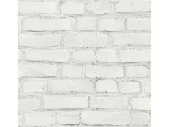 Bricoflor Dekorative Tapeten^Steinoptik Tapete Weiß Steinmauer Vliestapete Modern Ideal für Schlafzimmer und Flur Weiße Vlies Steintapete in Mauer Optik mit Vinyl