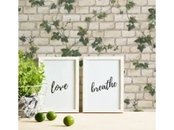 Bricoflor Bastelzubehör^Steinwand Tapete mit Efeu Vintage Mauertapete in Creme und Grün ausgefallene Papiertapete in Steinoptik für Wohnzimmer