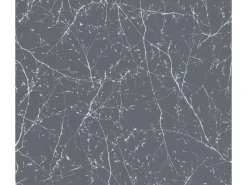 Bricoflor Tapetenmuster^Tapete Grau mit Ästen Vliestapete in anthrazit Silber mit Metallic Effekt Vlies Mustertapete mit Bäumen für Schlafzimmer
